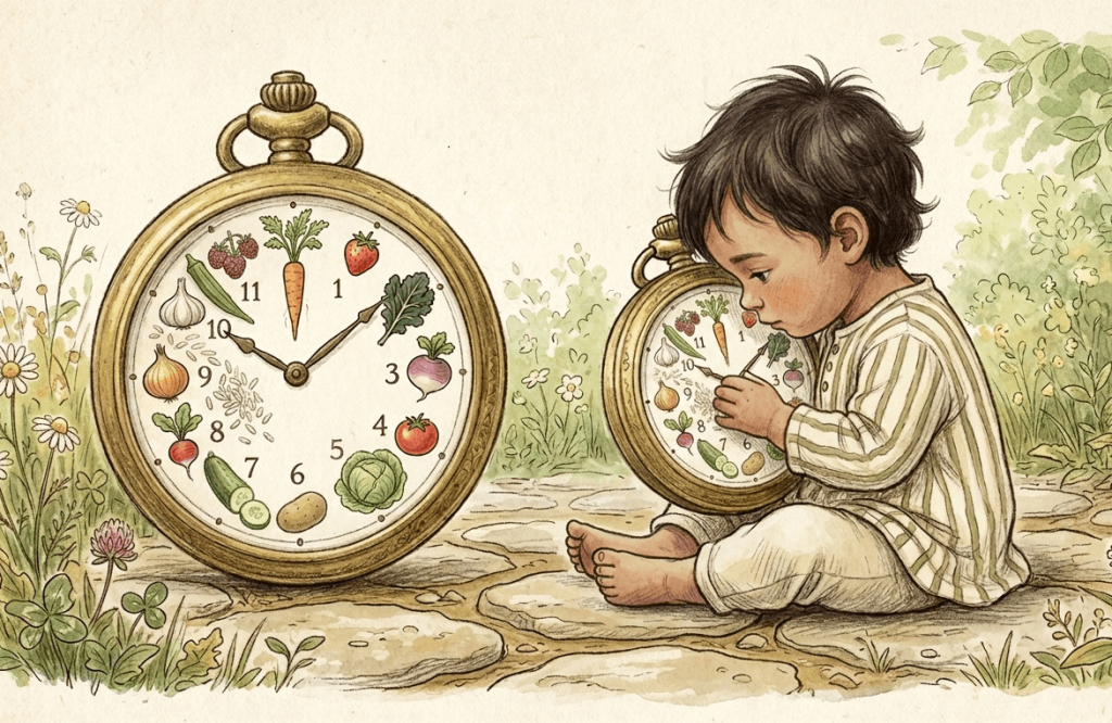 A young child self-serving at mealtime, understanding why my toddler eats one day and not the next, at Blue Blocks Montessori School, Hyderabad